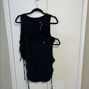 BUNDLE (2) Black Cinched Athleisure Top